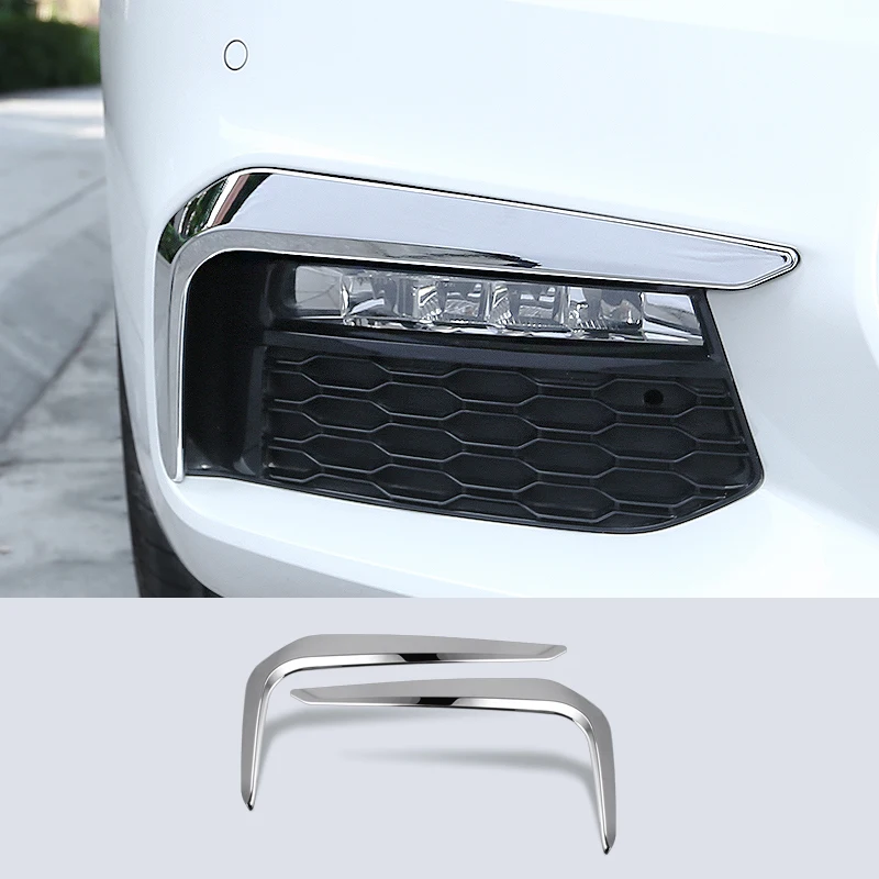 

ABS Chrome Front Fog Decoration Strips Cover Trim car sticker For BMW 5 Series G30 530liM 2017 2018 Car Accessories styling 2pcs