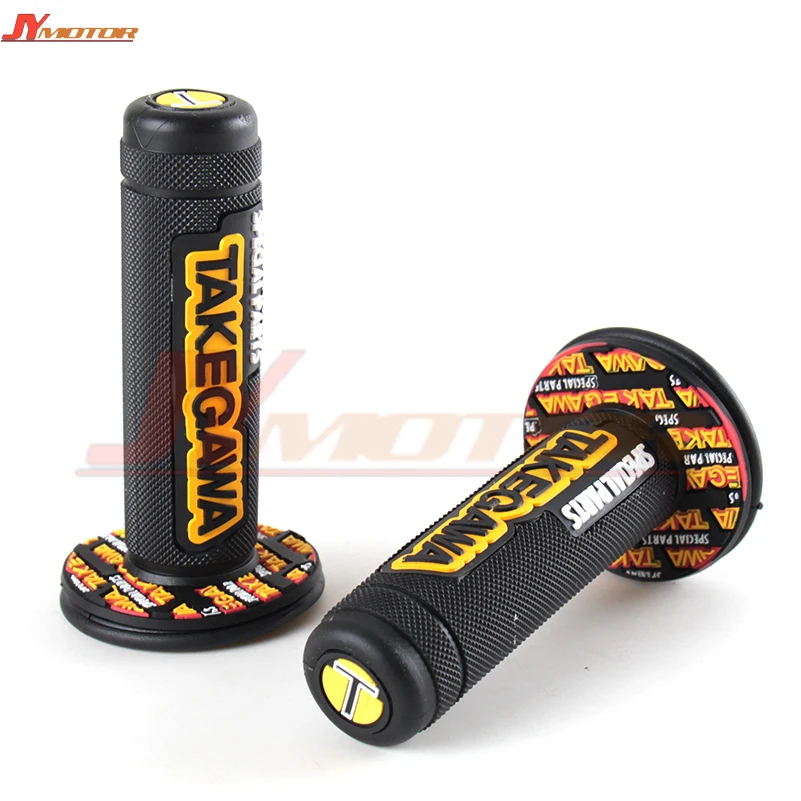 High Quality Black Yellow hang Grips TAKEGAWA Motorcycle Dirt Pit Bike Motorbike Motocross 7/8
