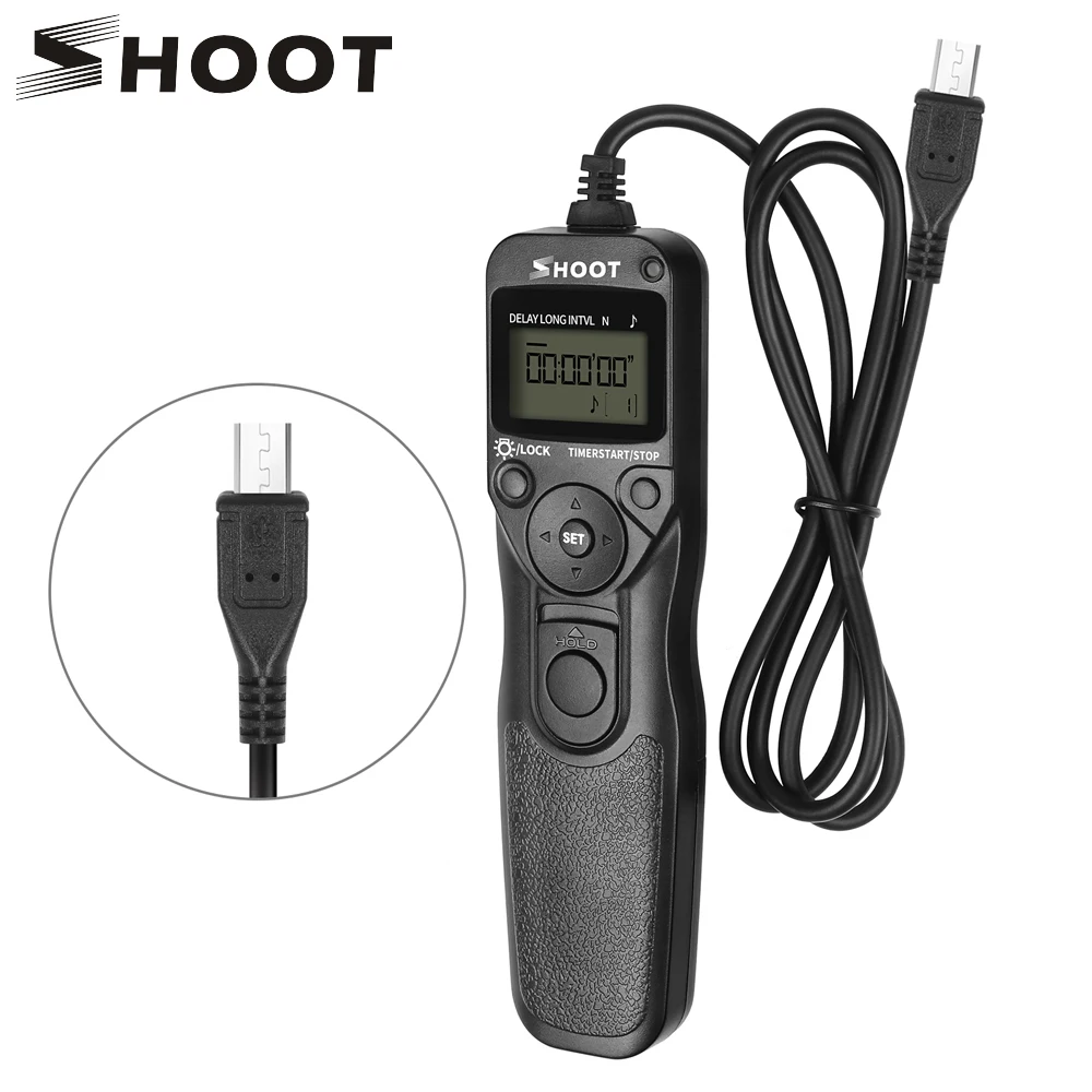 

SHOOT RM-VPR1 Selfie LCD Timer Remote Control Shutter Release Cable For Sony Alpha A7 A7R A5000 A6000 A58 A7R II A7II NEX-3N