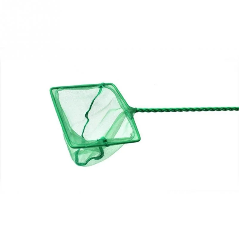 Зеленый портативный с длинной ручкой квадратный аквариумный сачок для аквариума сетка сачок для рыбок плавающие предметы инструменты для очистки