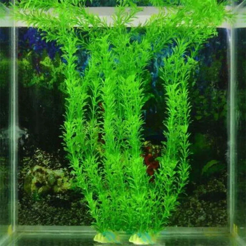 Новые 37 см искусственные подводные растения аквариумные украшения для аквариума зеленые фиолетовые украшения для просмотра водной травы
