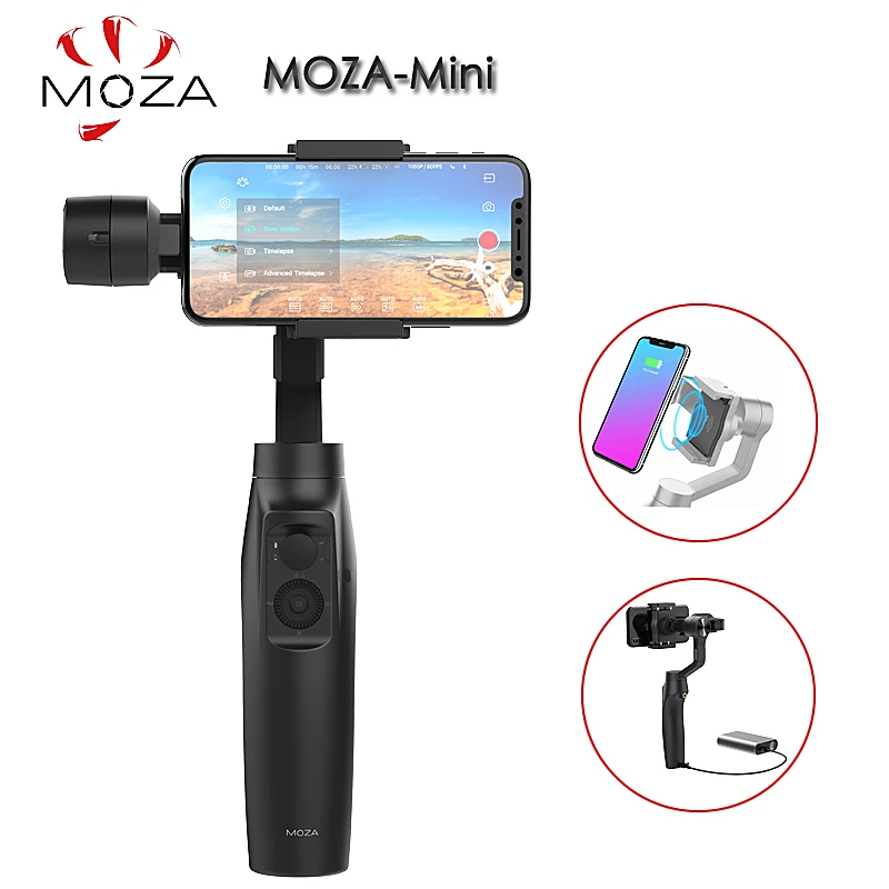 

Moza Mini-mi 3 Axis Handheld Gimbal Stabilizer For Smartphone mobile phone iphone GoPro 7 6 5 Sjcam EKEN Yi Action camera