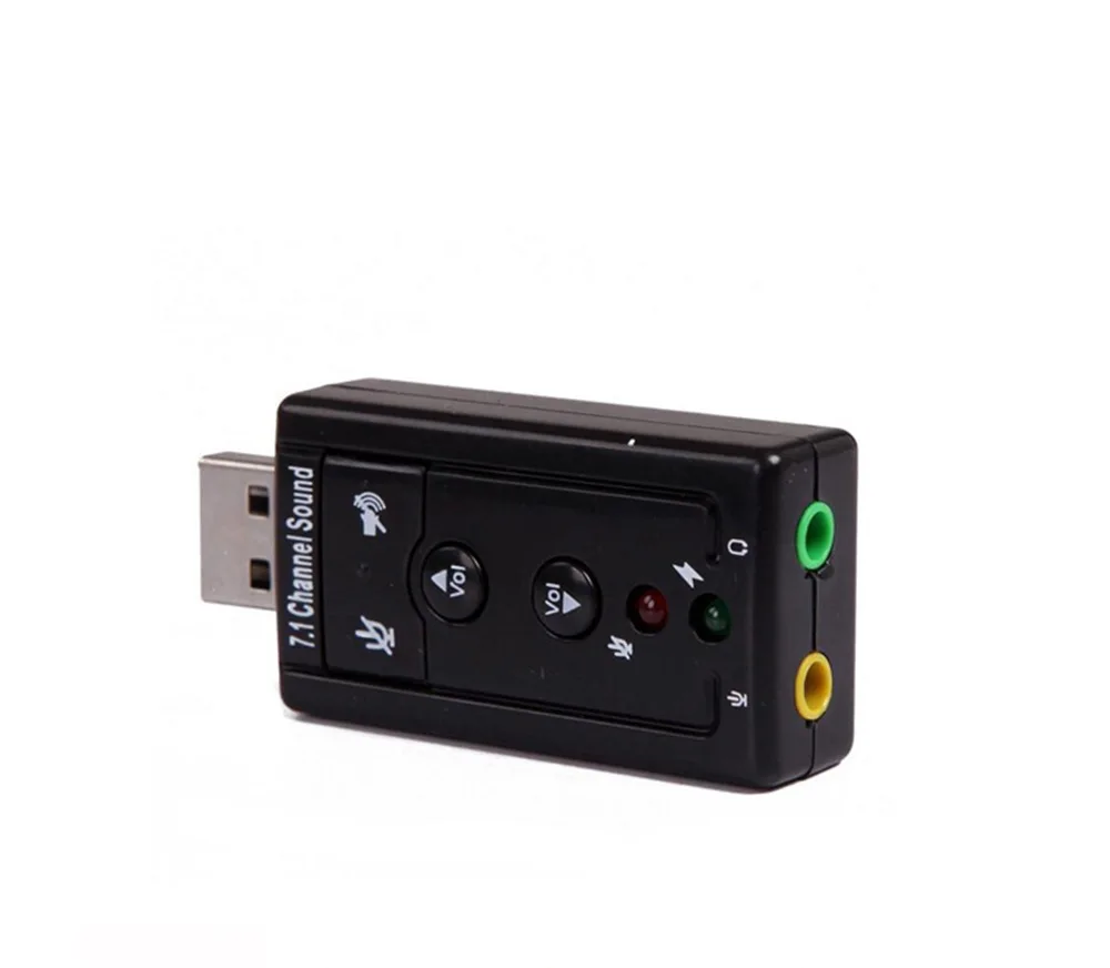Внешняя звуковая карта Elistooop Mini USB 7 1 канала 3D аудио адаптер с 3 5 мм гарнитурой
