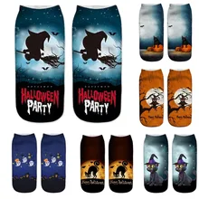 Повседневные рабочие деловые носки 3D Хэллоуин с принтом в виде тыквы средние спортивные носки специальные