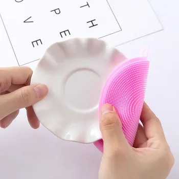 

1Pc High Quality Silicone Dish Washing Sponge Scrubber Kitchen Cleaning Antibacterial Tool Strong Decontamination Ability