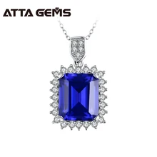 Подвеска из стерлингового серебра с синим сапфиром, 8 карат, 10 мм* 12 мм, модный Сапфир, красивая и романтичная Подвеска из серебра