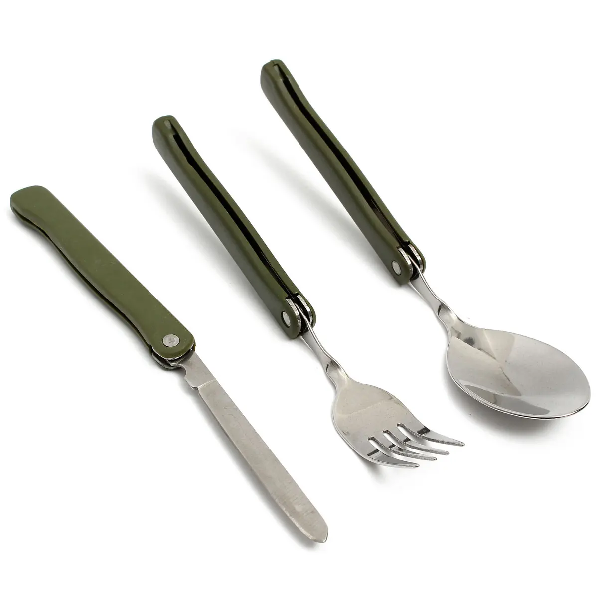3pcs/set Foldable Camping Multifunction Folding Stainless Steel Fork