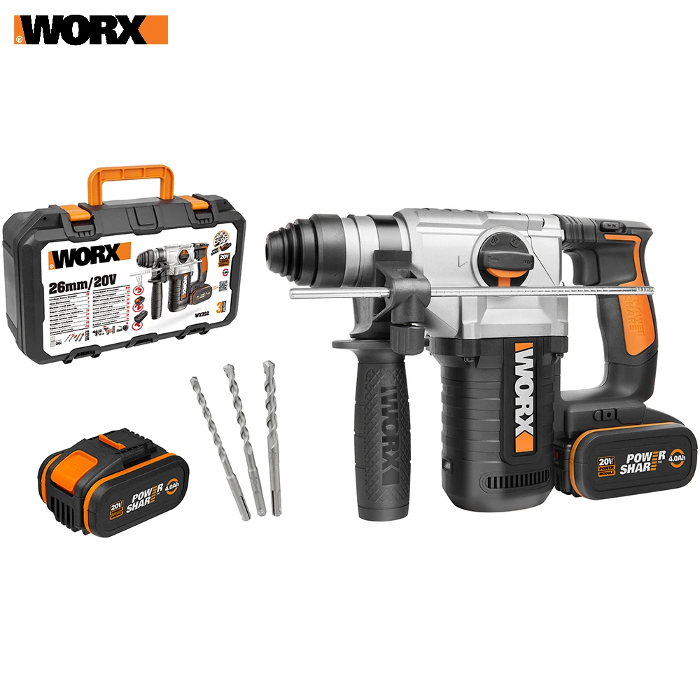 Перфоратор аккумуляторный WORX WX392 4Ач x 2 кейс
