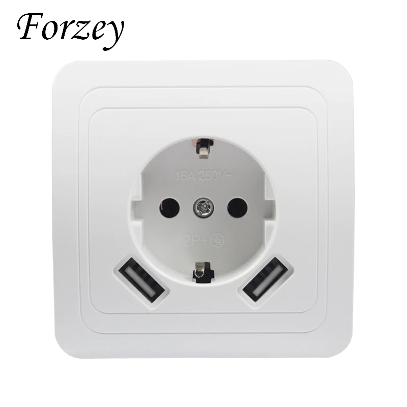 

2019 new USB Wall Socket Free shipping Double USB Port 5V 2A Usb enchufes para pared prise high quality usb murale steckdose F02