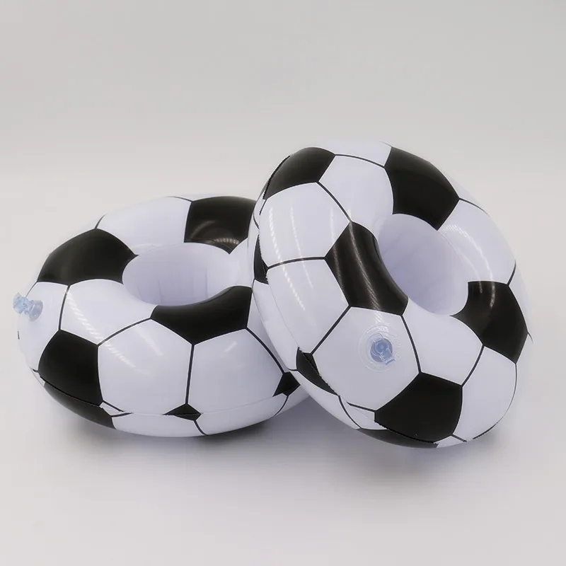 

12 Pieces / Pack ! Inflatable Soccer drink floats Inflatable football Cup Holder Pool Party Inflatable football drink floats
