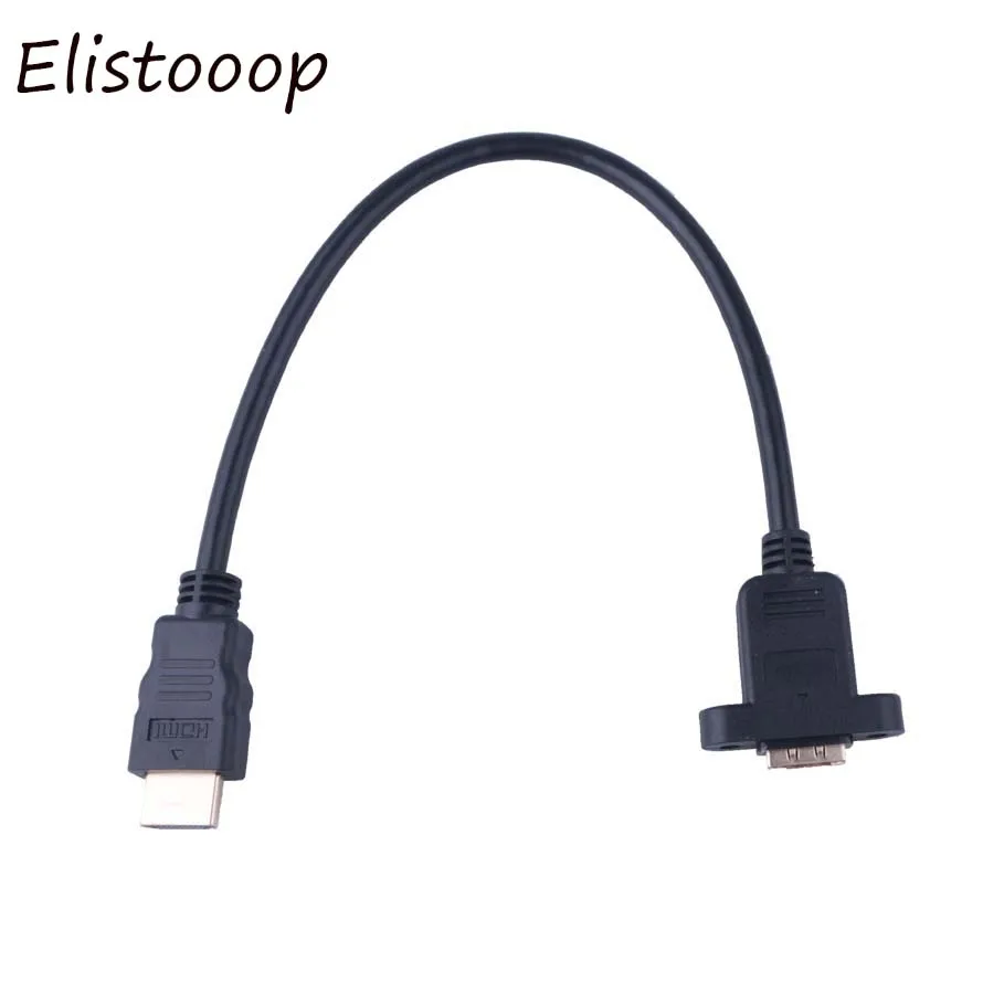 Elistooop 30 см позолоченный HDMI Удлинительный кабель штекер гнездо с винтовой панелью