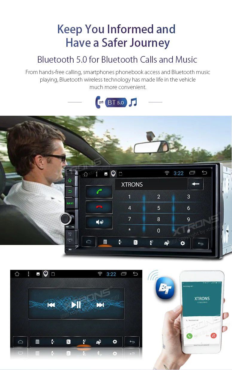 Discount XTRONS 7 inch Android 7.1 Radio In Dash Universal Car Stereo Autoradio Player OBD DAB+Tuner GPS Navigate Steering Wheel No DVD 6