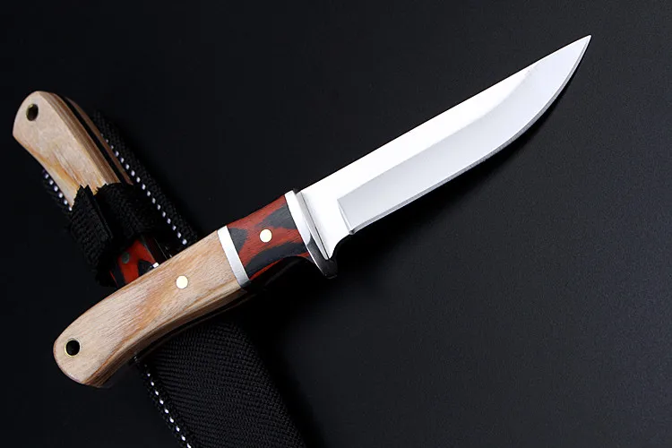 2020 New Free Shipping Outdoor Fixed Tactical Hunting Knife Wood Handle Pocket Survival Camping Small Fruit Knives EDC Tools