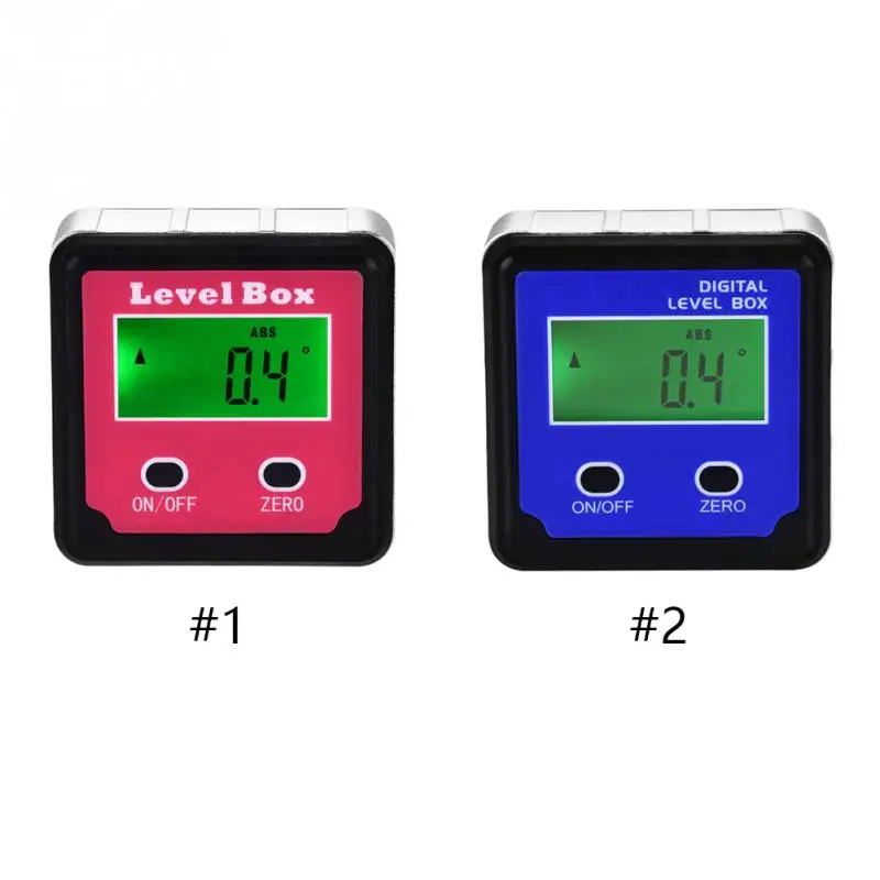 

1Pcs 4*90 Degree Digital Protractor Inclinometer Level Bevel Box Angle Finder with Magnet Base Red/Blue New Arrival