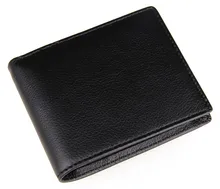 Luxury Vintage Casual Black Color 100% Real Genuine Cowhide Oil Wax Leather Men Short Bifold Wallet Mens Wallets Purse #MD-J8087