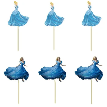 

72pcs Latest Movie Cinderella Cupcake Toppers Picks wedding birthday party decorations Princess girl's evnent party favors gifts