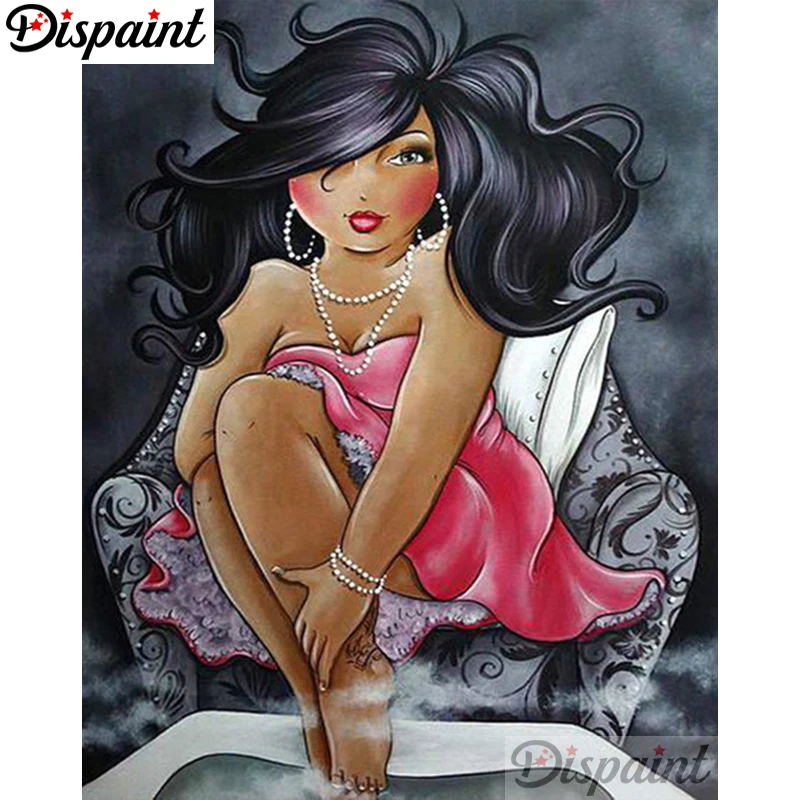 

Dispaint Full Square/Round Drill 5D DIY Diamond Painting "Fat woman" Embroidery Cross Stitch 3D Home Decor A06072