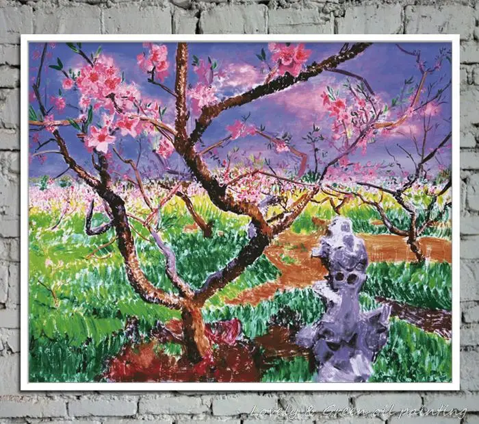 

Pink Wintersweet Copy Famous Oil Paintings Canvas Home Decoration Modern Apartment Interior Wall Art Landscape Oil Painting