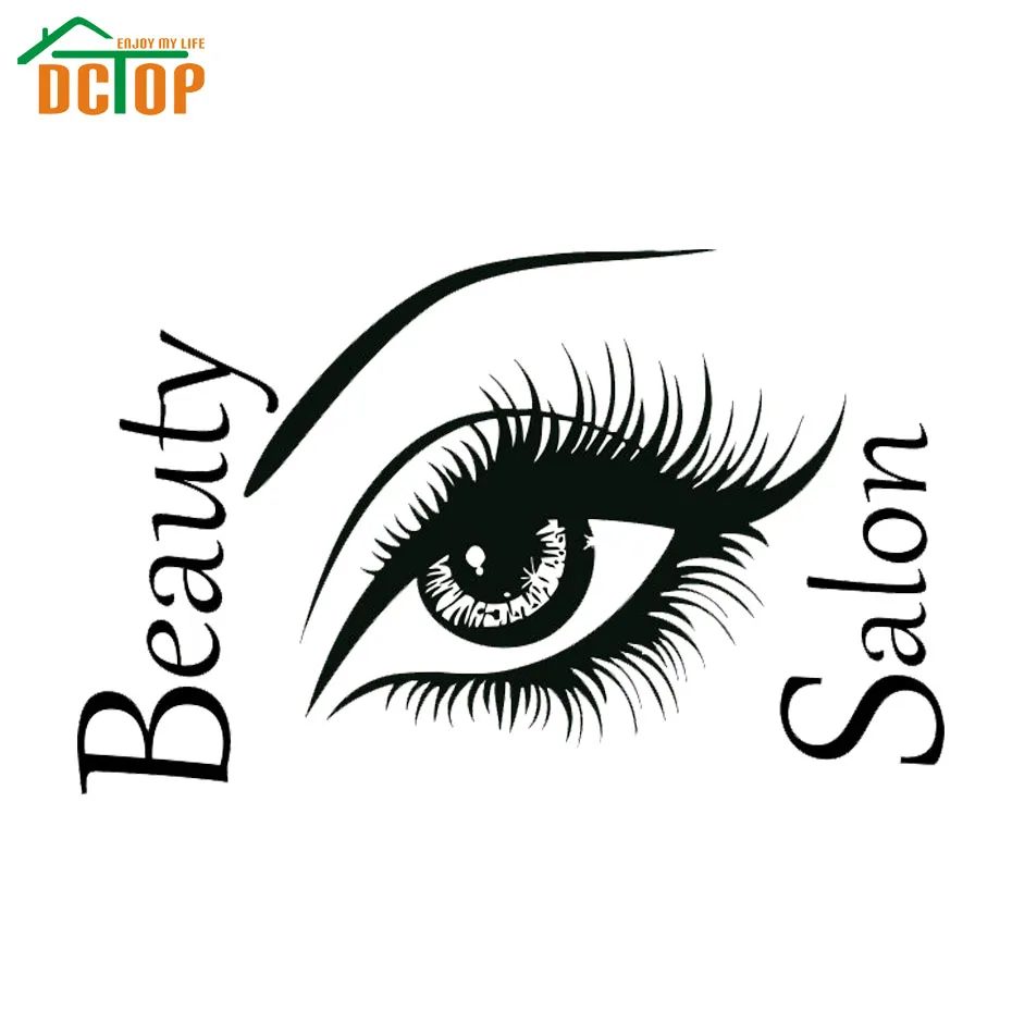DCTOP Beautiful Big Eye Art Wall Sticker Beauty Salon DIY Vinyl