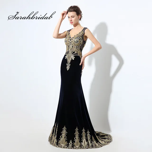 Elegant Long Sleeveless Crystal Gown