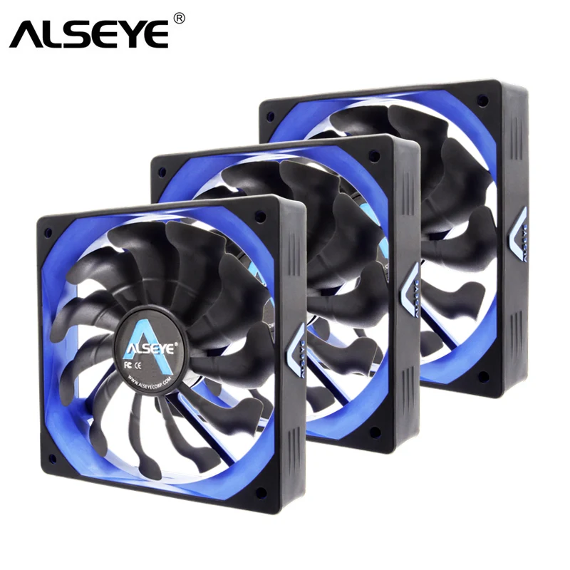 ALSEYE вентилятор для компьютера (3 шт.) 120 мм 4Pin ШИМ куллер DC 12v 500-2000 об./мин.