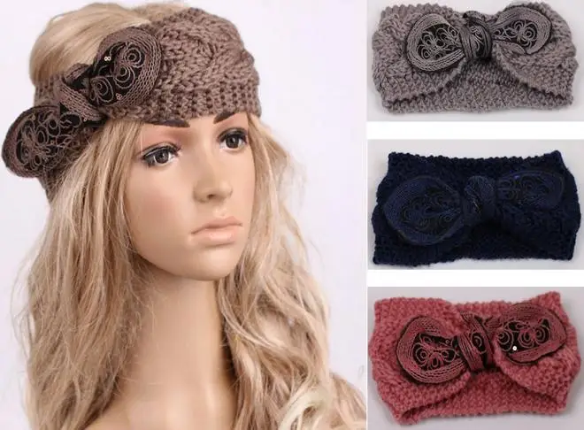 

200pcs/lot new fashion winter warm knitted twist headband/rabbit ear headband 10 color for choose