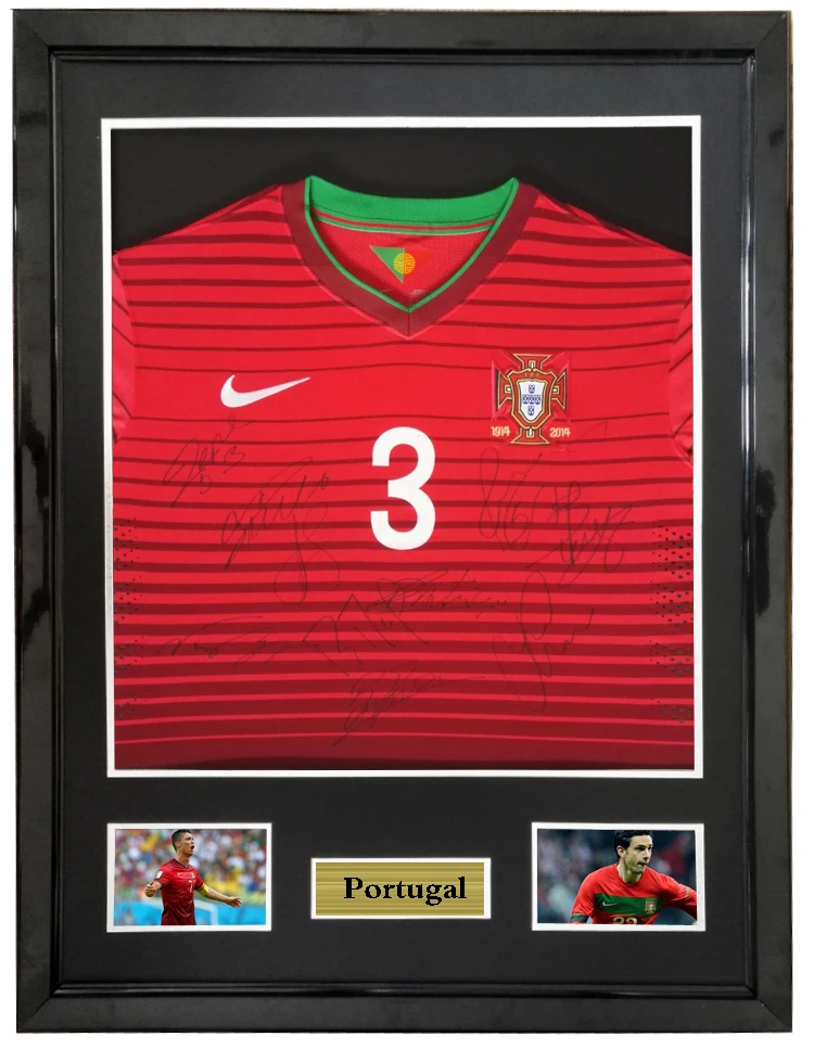

Pepe Ronaldo signed autographed soccer shirt jersey come with Sa coa framed Portugal 2014