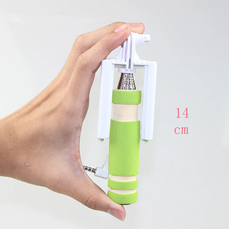 Mini Foldable Wired Selfie Stick Handheld Extendable Monopod Non-slip Handle for IPhone 6/6S Plus/Samsung Selfie Sticks