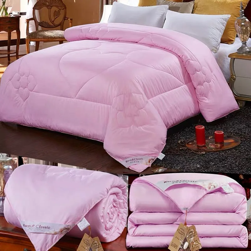 GraspDream Cotton Mulberry silk luxury quilts Winter bedroom thick Warm Quilted duvets single/double bedding comforter blankets - Цвет: as the picture shows