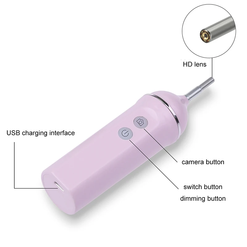 

WIFI Endoscope Camera 1.0MP 3.9MM Wireless Ear Scope Camera USB Ear Cleaning Tool with 6 Adjustable LEDs for iPhone Android PC