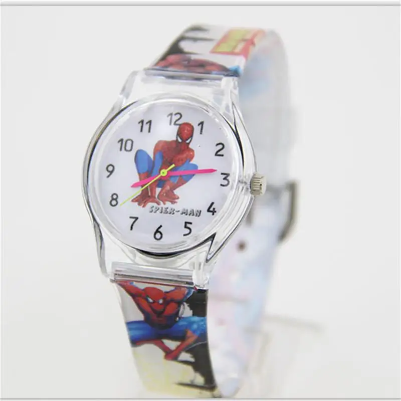 Высокое качество водостойкий мультфильм кварцевые часы для студентов мальчик детский подарок наручные часы Прохладный Человек-паук