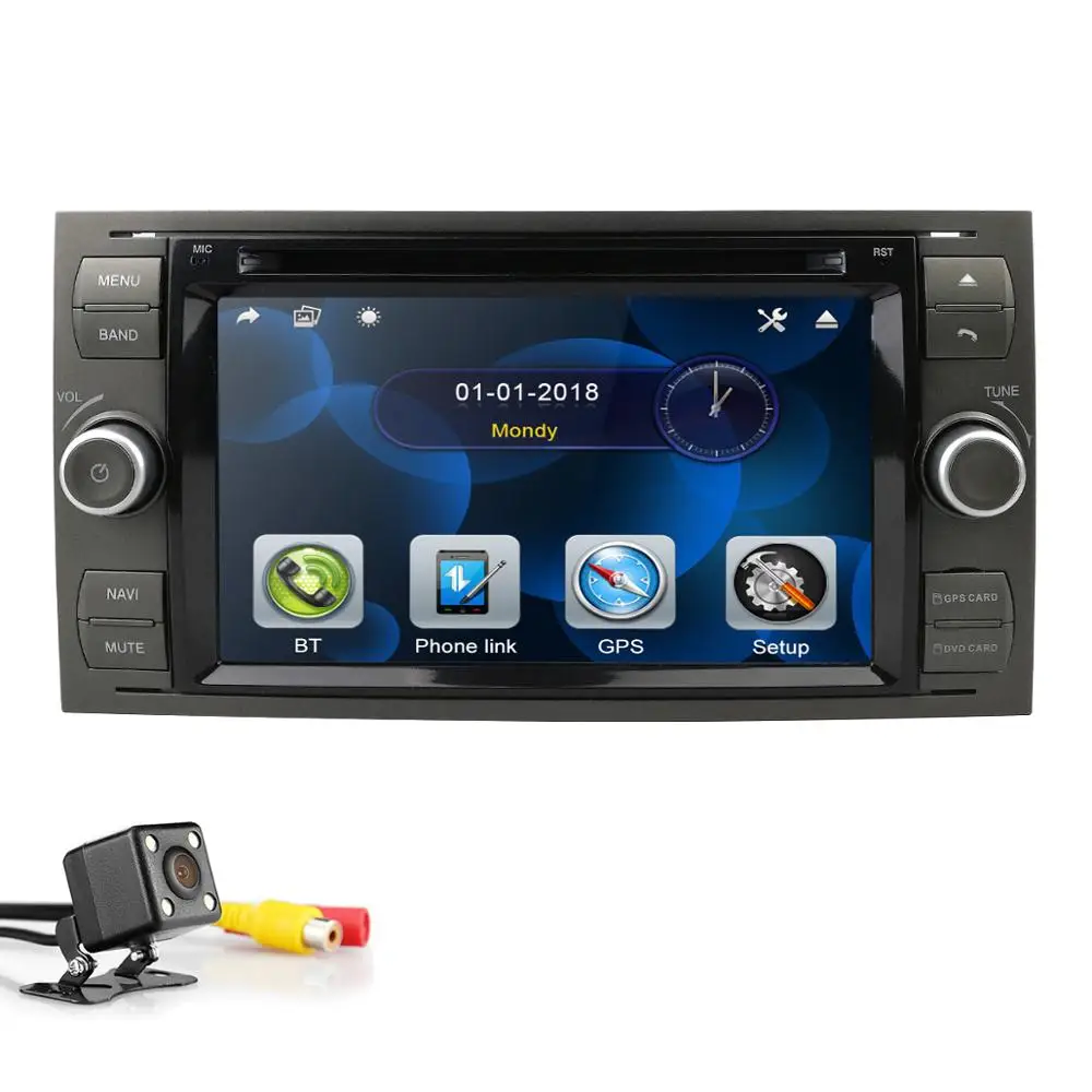  New 7 Inch Car DVD GPS Player For Ford Focus/Mondeo/Transit/C-MAX/Fiest GPS RDS Steeling wheel cont