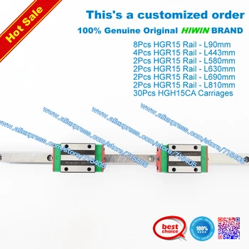 

100% genuine original HIWIN BRAND HGR15 rail + HGH15CA carriage kits