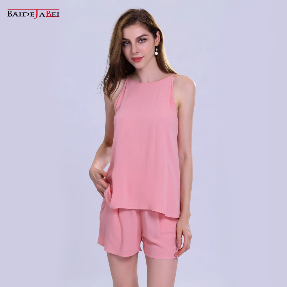 shorts Rompers summer chiffon Sleeveless corset elastic