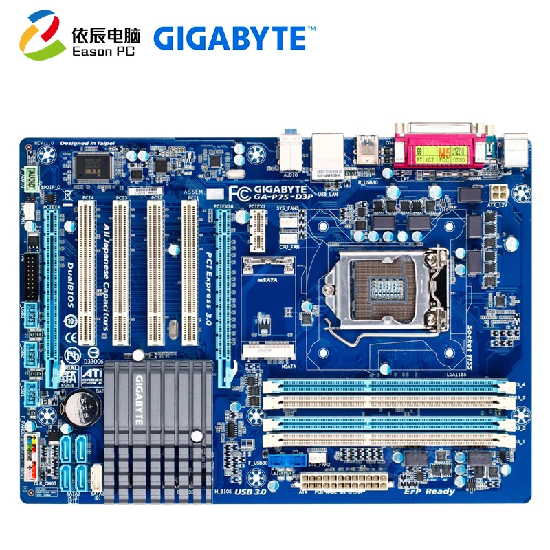 

GIGABYTE GA-P75-D3P desktop motherboard LGA1155 i3 i5 i7 DDR3 32G USB3.0 ATX