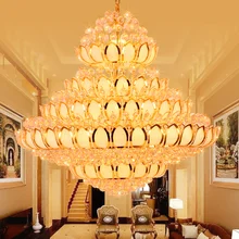 LED Modern Crystal Chandelier Lights Golden Lotus Flower Chandeliers Lighting Fixture Home Indoor Lobby Villa Big Flower Lamp LED Modern Crystal Chandelier Lights Golden Lotus Flower Chandeliers Lighting Fixture Home Indoor Lobby Villa Big Flower Lamp
