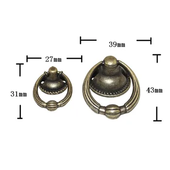 

Vintage Alloy Cabinet Handles Furniture Knobs Kitchen Drawer Cupboard Ring Pull Handles Furniture Fittings,Bronze Tone,8Pcs