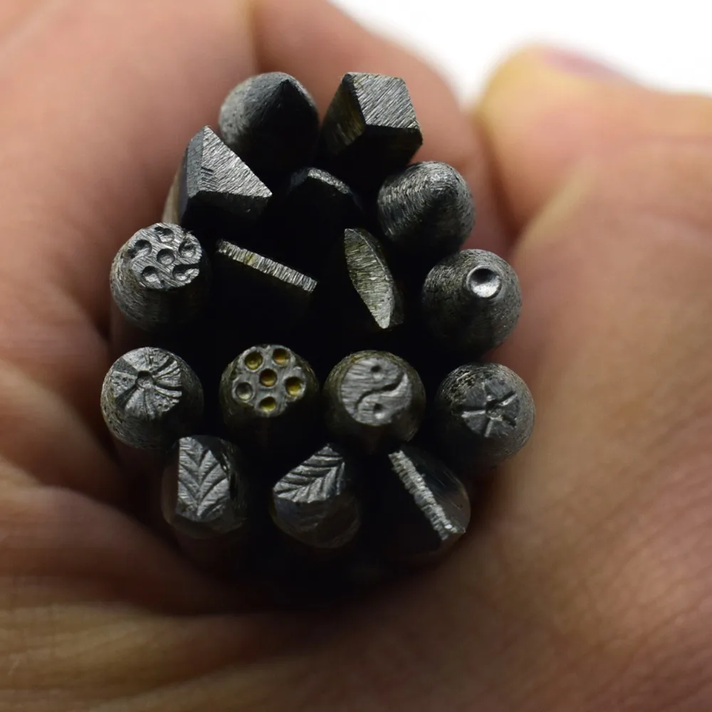 

Steel metal punch stamp set for jewelry making 16pcs/set Precision Assorted shapes