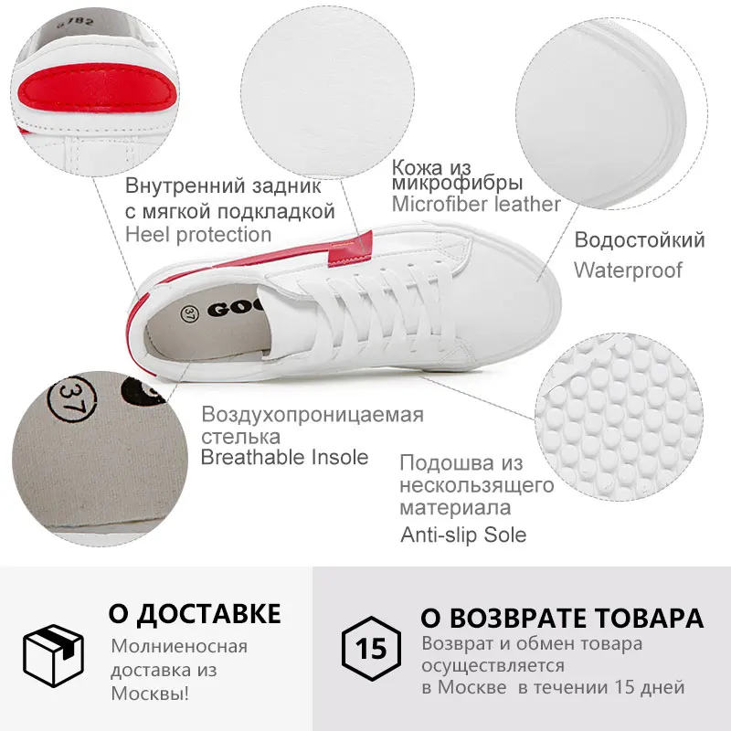 Кроссовки GOGC женские Вулканизированная подошва повседневная обувь холщовые