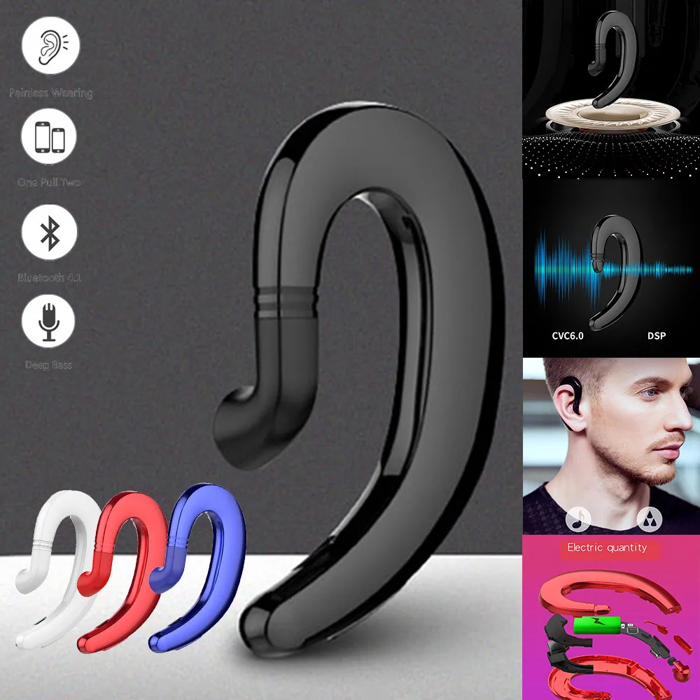 

Business Man Gift V6 Bone Conduction Wireless Bluetooth 4.2 Headset Stereo Sports Headphone Universal Stereo BAY07 Registered