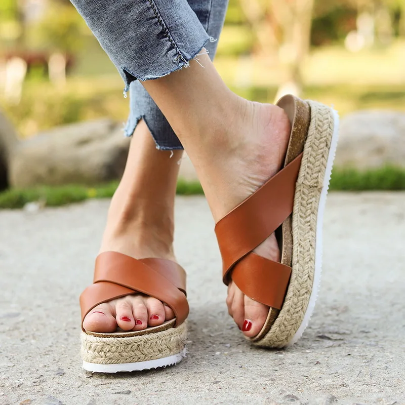 

Beach Summer New Platform Women's Slippers Open toe Casual Shoes Ladies Outdoor Beach flip flops Female Woman Sandals