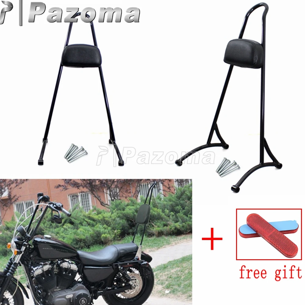 

Black Motorcycle Detachable Sissy Bar Passenger Backrest for 2004-2017 HARLEY SPORTSTER XL 883 1200