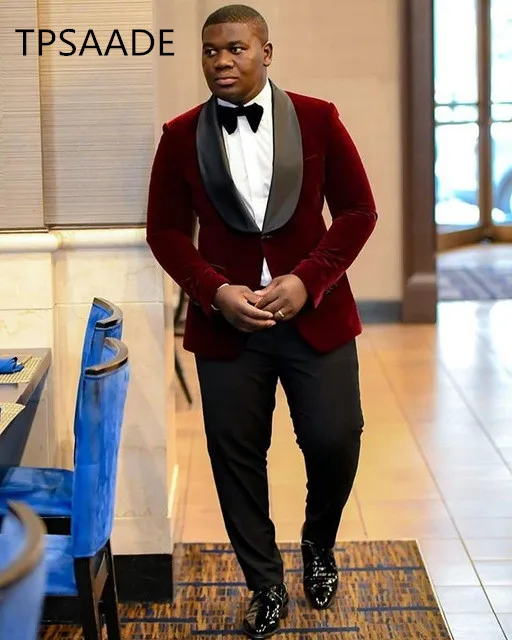2019-Fashion-Custom-Designed-Men-Suits-Dark-green-Velvet-Peak-Lapel-Jacket-With-Black-Pants-For.jpg_640x640