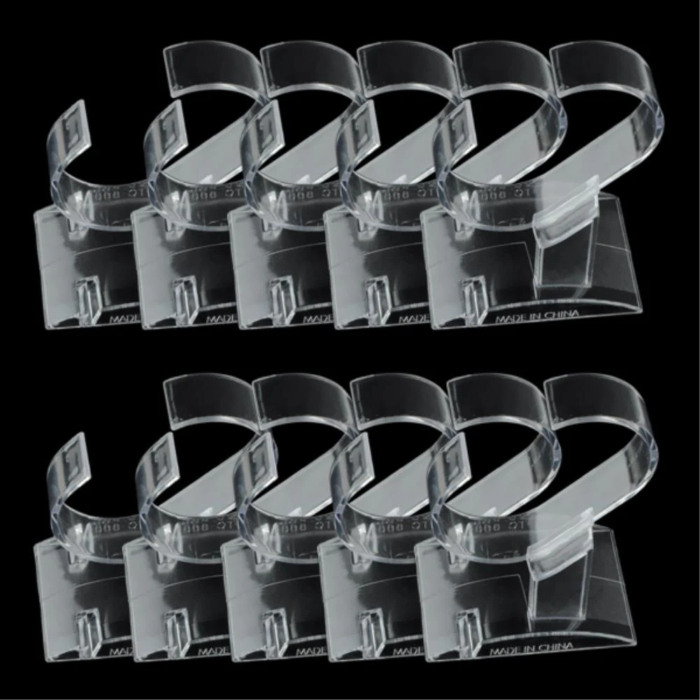 

20pcs New 6.3 X 4.5x8.5cm Clear Plastic Watch Display Stand Jewelry Bangle Cuff Bracelet Wristwatch Display Stand Rack Holder