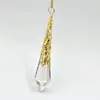 glass bell stone pendant female Reiki Pendulum Natural Stone Amulet Healing Crystal Pendant Meditation Hexagonal Pendulums for 5