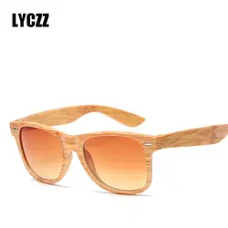 LYCZZ солнцезащитные очки из дерева Пластик рамка Открытый Спорт солнцезащитных очков Для мужчин Для женщин Мода ретро вождения очки UV400