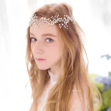 New Gold Silver Rhinestone Bridal Headband Hair Jewelry Handmade Wedding Hair Vine Accessories Crystal Pearl Headpiece Hairwear