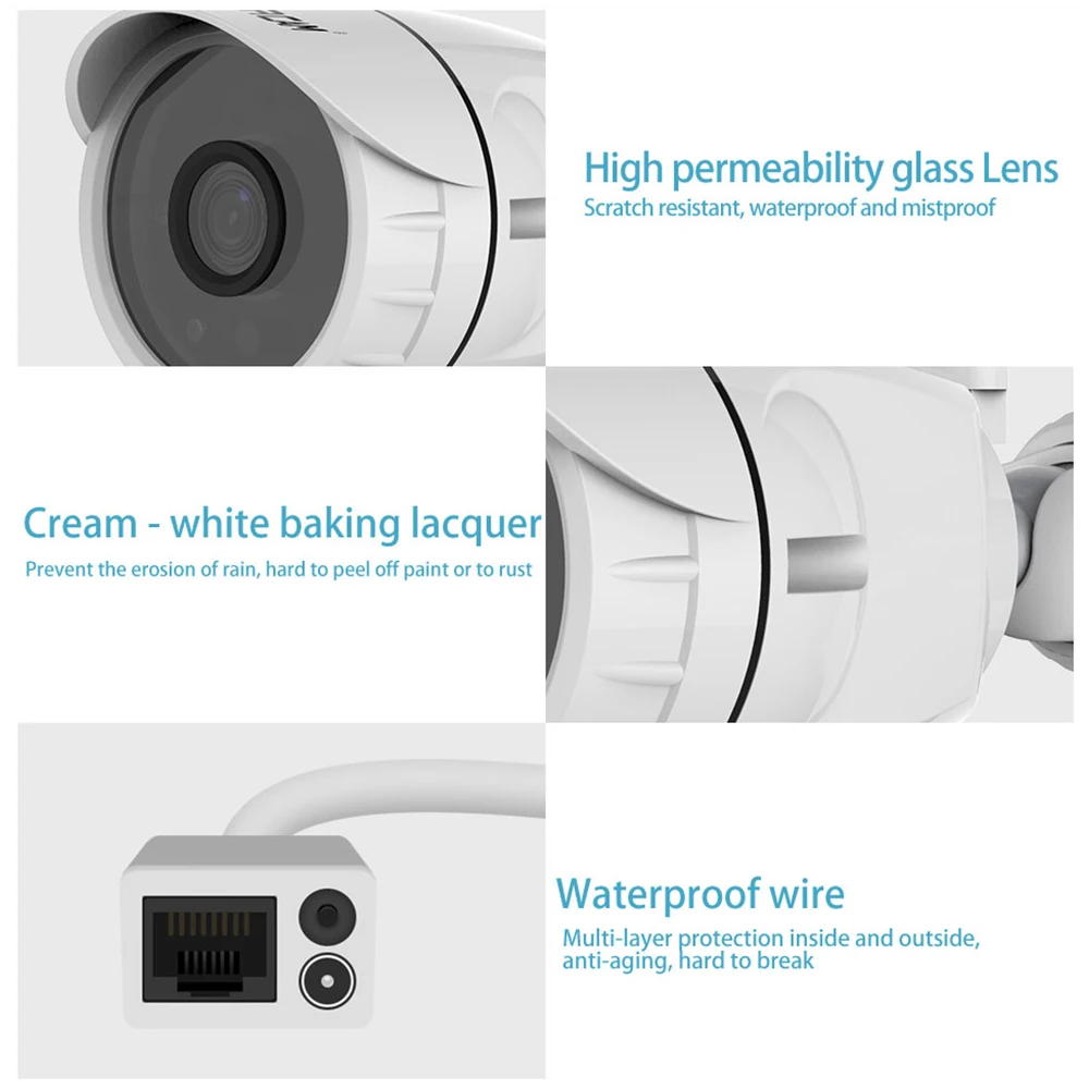 PUAroom IR Cut CCTV Bullet IP камера наружная 1080P Водонепроницаемая IP66 видеонаблюдения