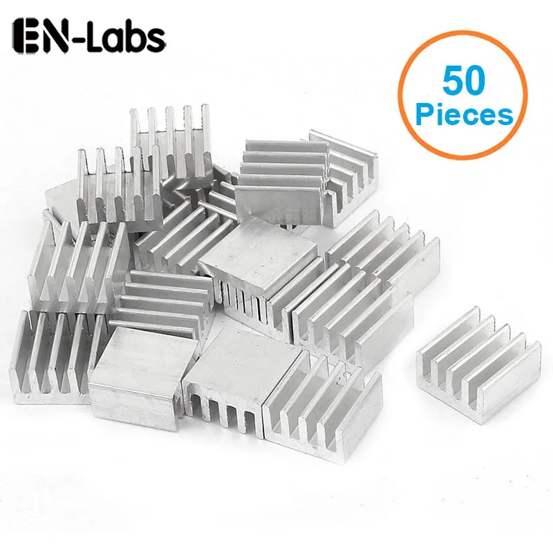 

En-Labs 50pcs/lot Aluminum Heatsink 8.8x8.8x5mm Electronic Chip Cooling Radiator Cooler for CPU,RAM,GPU,A4988 Chipset Heat Sink