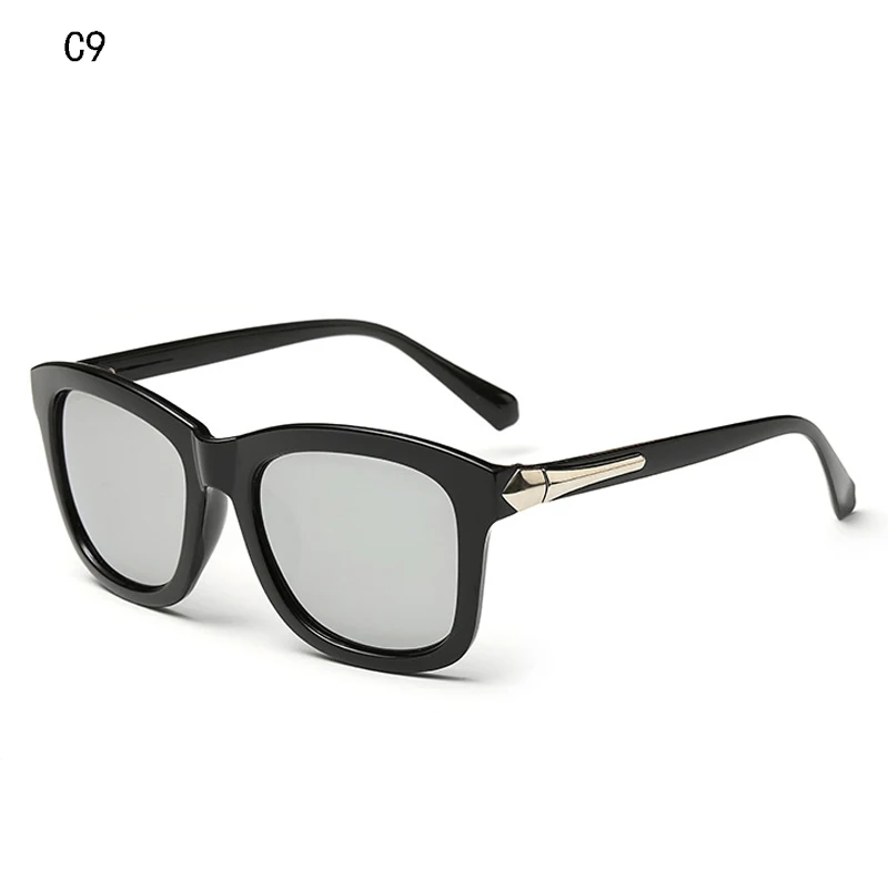 Зеркальные солнечные очки с Для женщин стрелка круглые брендовые Солнцезащитные очки женские розовые UV400 Винтаж Леди Новая мода Óculos De sol Gafas - Цвет линз: C9